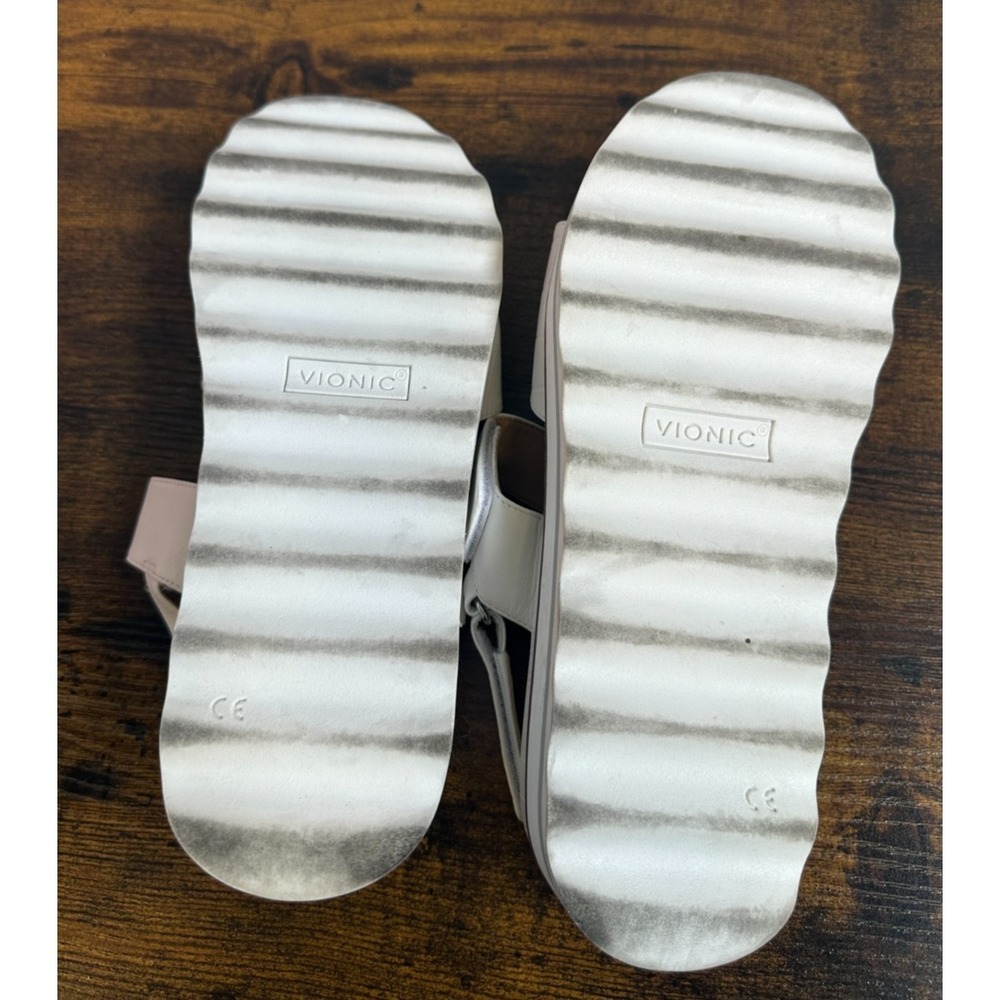 Vionic Phoenix Brielle Platform Wedge Sandal Size 9 White Crocodile Backstrap - Picture 10 of 13